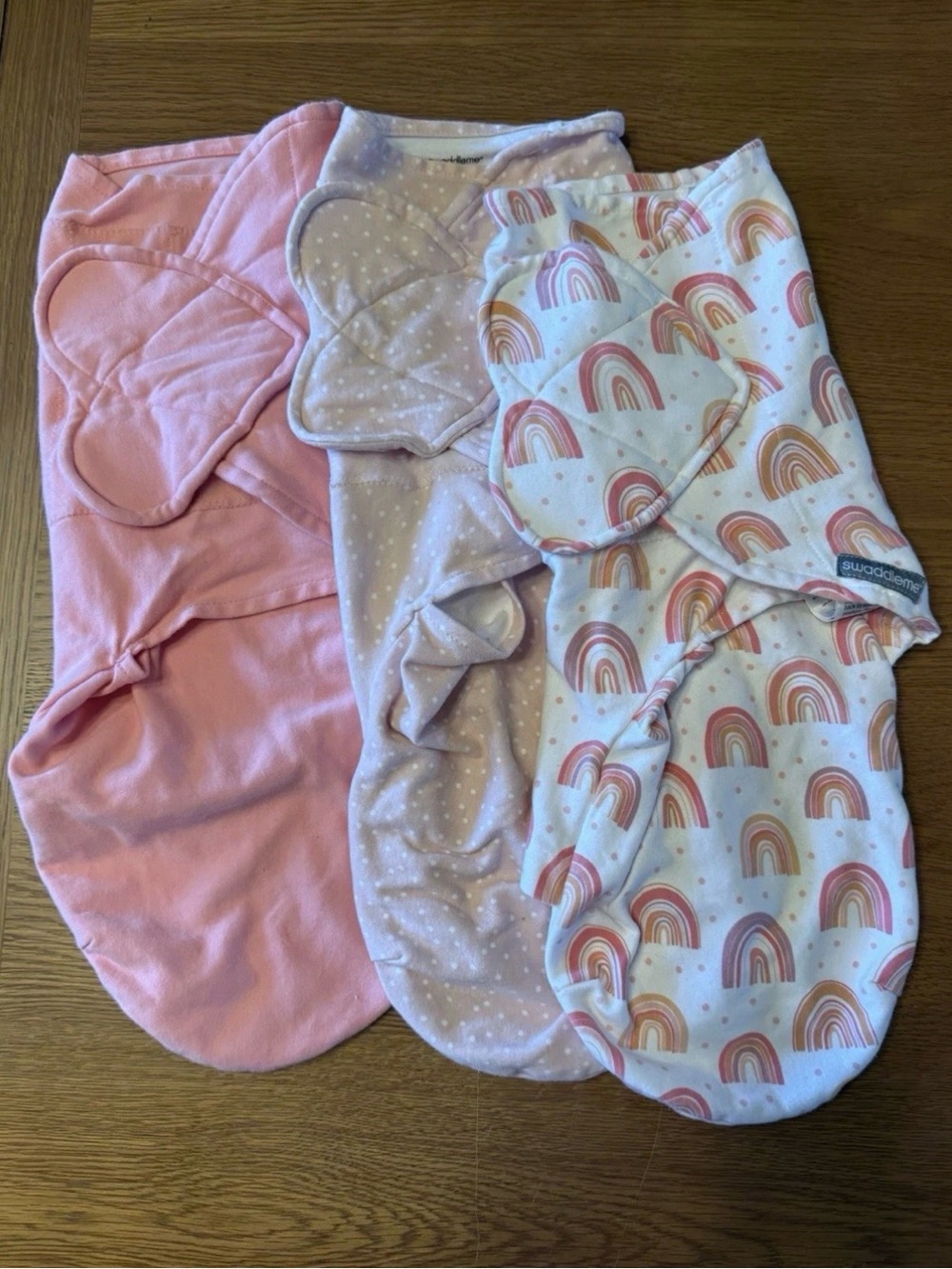 SwaddleMe Pink Rainbow & Light Pink Dot Swaddle Set - 3-Pack